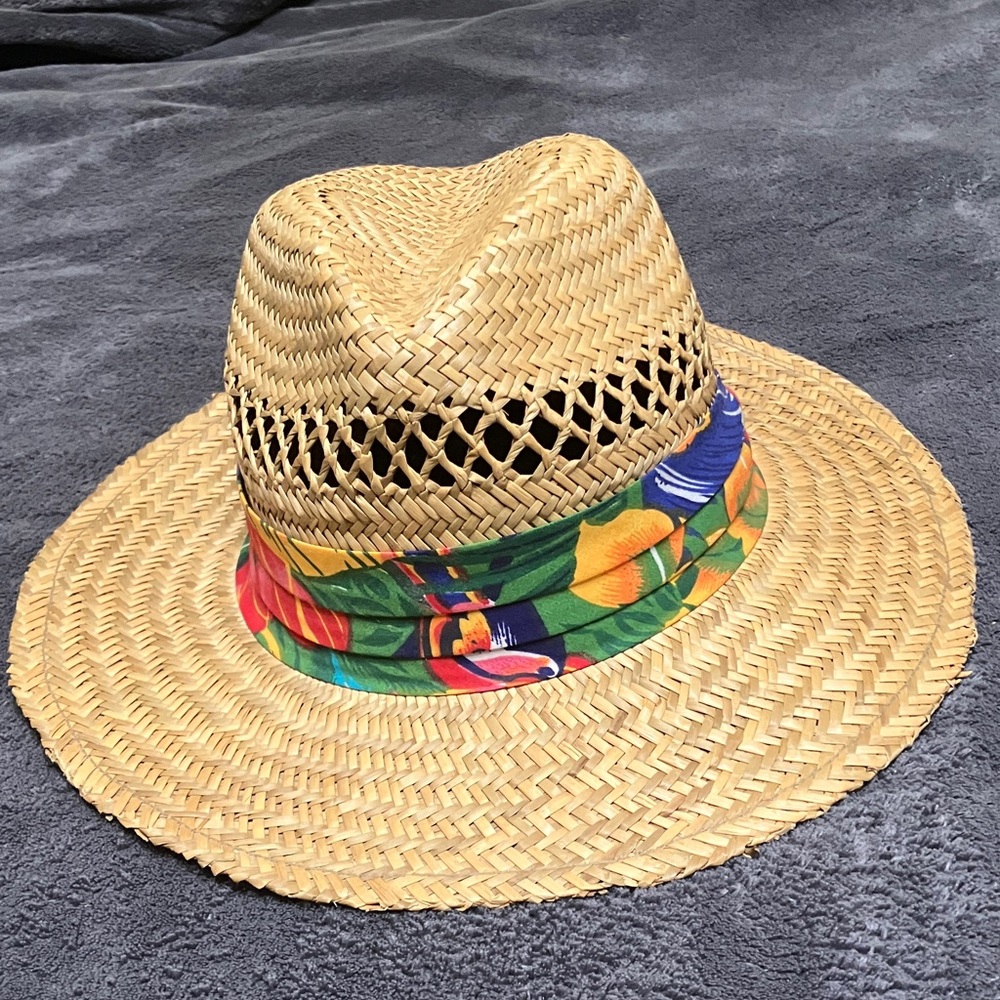 Tropical Straw Fedora Hat